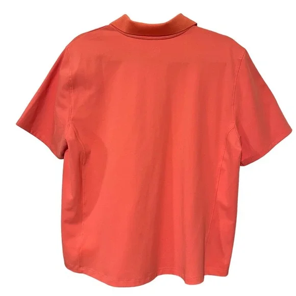 Lands End Women's Polo Shirt Coral Orange Short Sleeve Active Size XL 18 Stretch - Picture 4 of 7